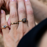 Starlight Meteorite and Champagne Diamond Gold Ring