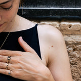 Starlight Meteorite and Champagne Diamond Gold Ring