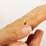 Chunky Half Round Band Set with Emerald-Cut Diamond