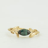 Spreading Leaves Branch Ring with Marquise Cut Sapphire