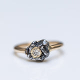 Starlight Meteorite and Champagne Diamond Gold Ring