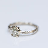 Oval White Diamond Branch Engagement Ring