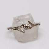 Offset Spreading Branch Ring with Bezel-Set Champagne Diamond