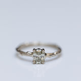 Oval White Diamond Branch Engagement Ring