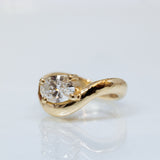 Raw Curved Band with Floating Lab- Grown Oval Diamond