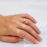 Raw Curved Band with Floating Lab- Grown Oval Diamond