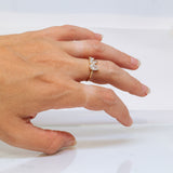 Gentle Branch Tri-stone Pear and Round Lab-Grown Diamonds