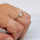 Gentle Branch Tri-stone Pear and Round Lab-Grown Diamonds