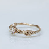 Twisted Branch Ring with White Diamond