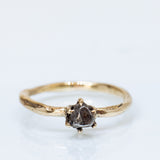 Raw Solitaire Meteorite Ring