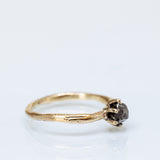 Raw Solitaire Meteorite Ring