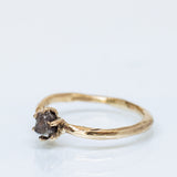 Raw Solitaire Meteorite Ring