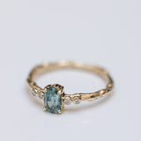 Symmetrical Branch Ring with Sapphire and Diamonds