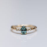 Symmetrical Branch Ring with Sapphire and Diamonds