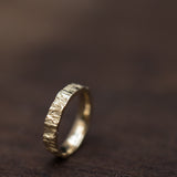 Thin tree stump textured ring