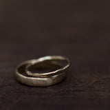 Smooth raw & gentle raw wedding rings