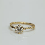 Solitaire branch ring & scattered diamonds