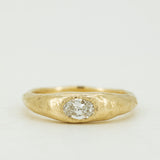 Raw Tapered Ring With Oval Lab Grown Diamond