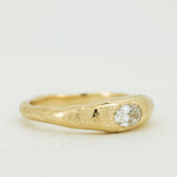 Raw Tapered Ring With Oval Lab Grown Diamond
