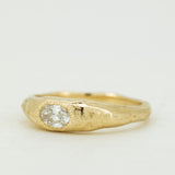 Raw Tapered Ring With Oval Lab Grown Diamond