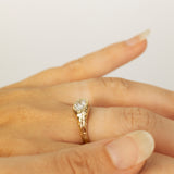 Raw Tapered Ring Liquid Texture with oval Lab Grown Diamond