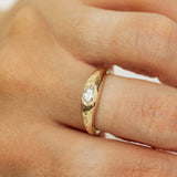 Raw Tapered Ring With Oval Lab Grown Diamond