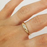 Raw Tapered Ring With Oval Lab Grown Diamond