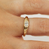 Raw Tapered Ring With Oval Lab Grown Diamond