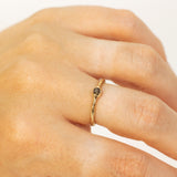 Raw Textured Ring with Buried Raw Diamond