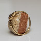 Orange Diamonds Bubble Ring