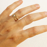 Three Crossed Branches with Champagne Diamond