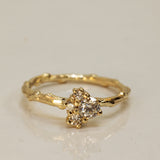 Quartet Champagne Diamonds Branch Ring