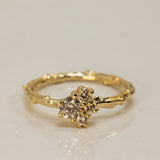 Quartet Champagne Diamonds Branch Ring