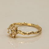 Quartet Champagne Diamonds Branch Ring