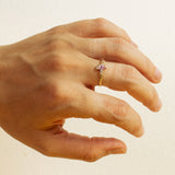 Summer Cluster Ring with Pear Pink Sapphire