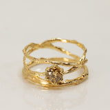 Three Crossed Branches with Champagne Diamond