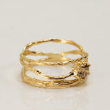 Three Crossed Branches with Champagne Diamond