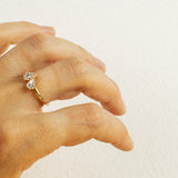 Duo Pear White Diamonds Ring