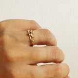 Infinity Branch Ring with Champagne Diamond