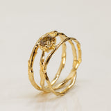 Three Crossed Branches with Champagne Diamond