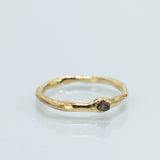 Raw Textured Ring with Buried Raw Diamond