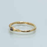 Raw Textured Ring with Buried Raw Diamond