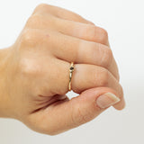 Raw Textured Ring with Buried Raw Diamond