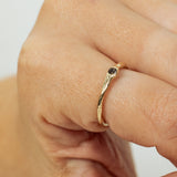 Raw Textured Ring with Buried Raw Diamond