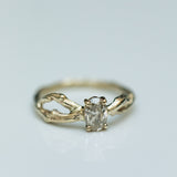 Oval solitaire infinity branch ring