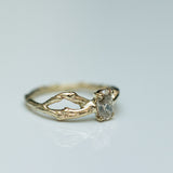 Oval solitaire infinity branch ring