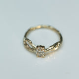 Oval solitaire infinity branch ring