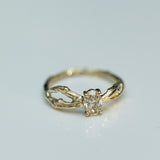 Oval solitaire infinity branch ring