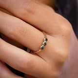 Trio Blue Sapphires Branch Ring