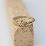Bubble Ring with Light Champagne Diamonds in Organic Spread